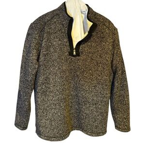 Orvis Mens Sherpa Lined Quarter Zip XL Pullover Sweatshirt Brighton Gray Heather